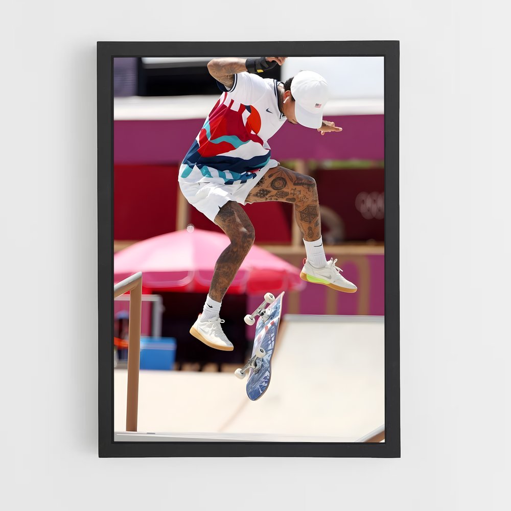 Poster Tricks de Nyjah – affiche Skateboard (vue 2)